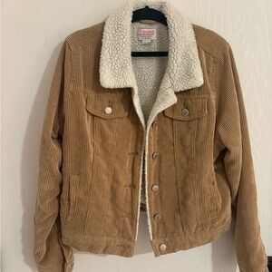 Tan Corduroy Jacket with Sherpa Lining